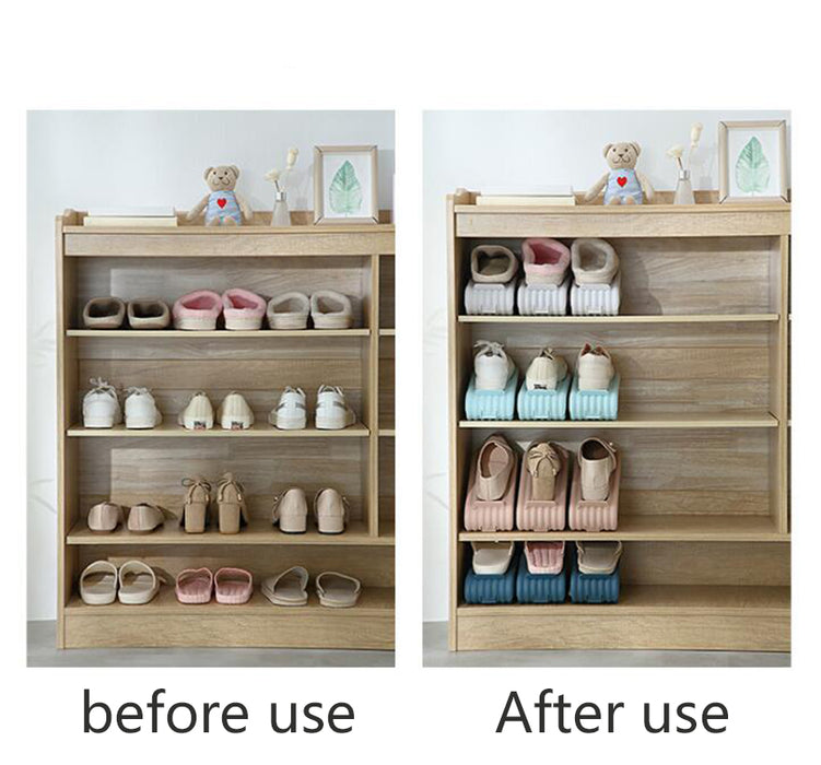 Storage Shoe Rack Durable Adjustable Shoe Organizer Footwear Support Slot Space Saving Cabinet Closet Shoe Box
