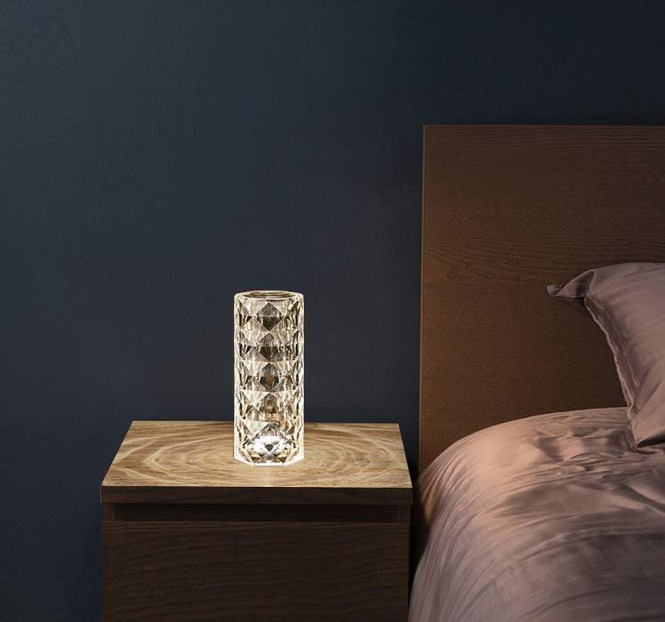 🌟 Hot Selling Nordic Crystal Lamp: Your Best Match for Bedroom Ambiance! USB Table Lamps with Touch Dimming, Creating an Atmosphere of Elegance and Charm. Diamond Night Light Rose Projector Lamp Decor.