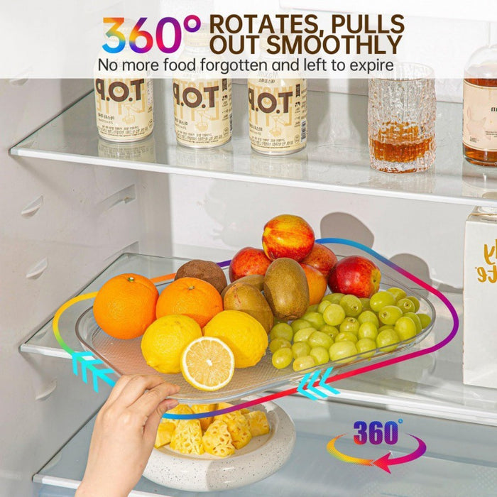 Transparent Condiment Square Rotatable Refrigerator Turntable
