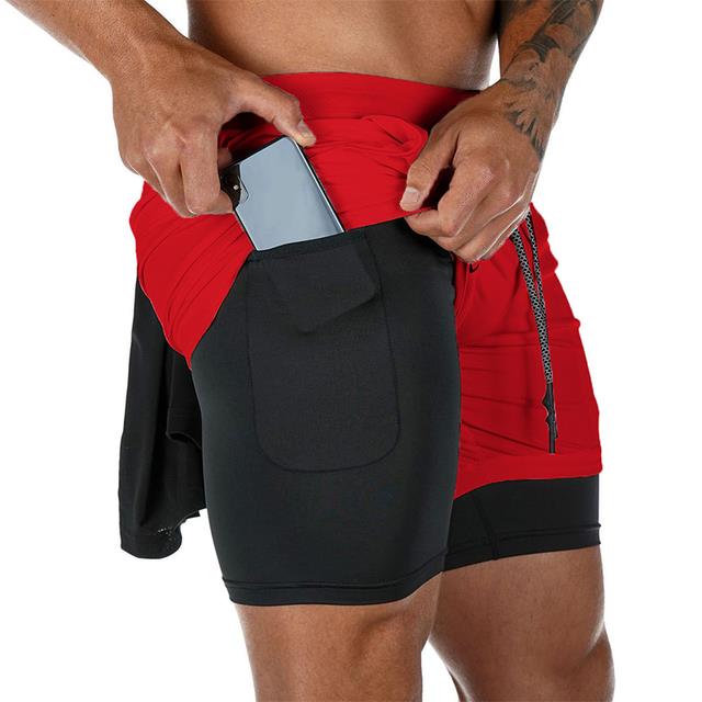 2 in 1 Quick Dry Breathable Active Gym Workout Shorts