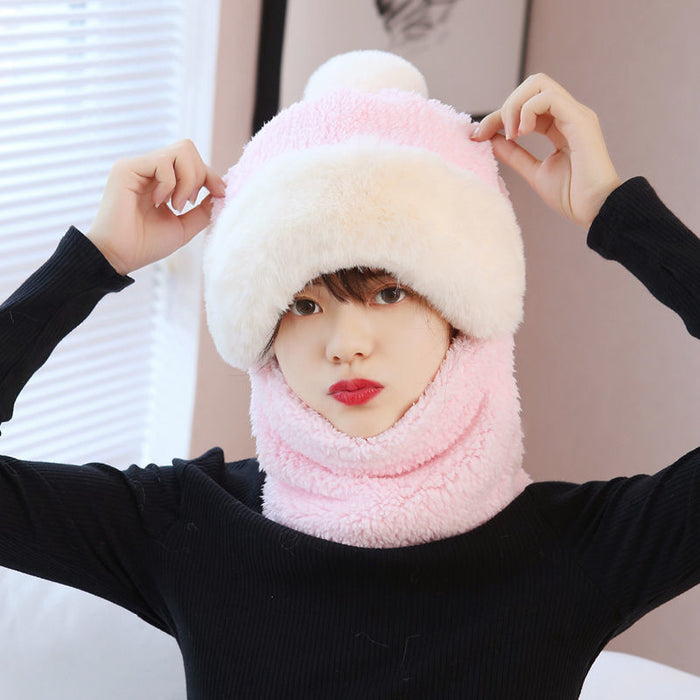 Fleece-lined Riding Windproof Scarf Mask Hat