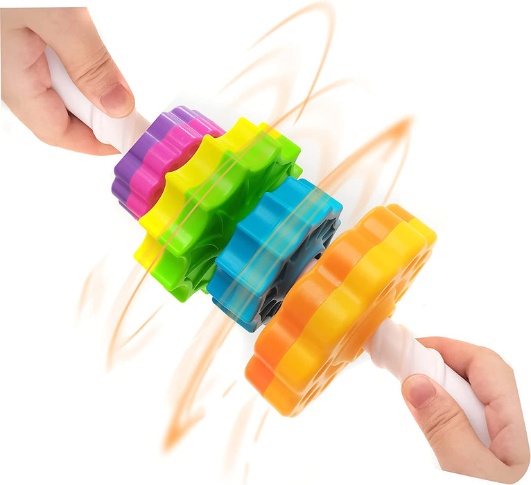 Spinning Stacking Toy for Kids, Rainbow Tower Dual-Color Spinning Wheels Premium Strong BPA-Free ABS Plastic Early Education Fun Learning and Engaging Brain Development Toys