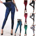 MKKENLEY Womens Denim Print Leggings High Waist Fake Jeans Butt Lifting Seamless Trouser Skinny Pants Look Print Jeggings