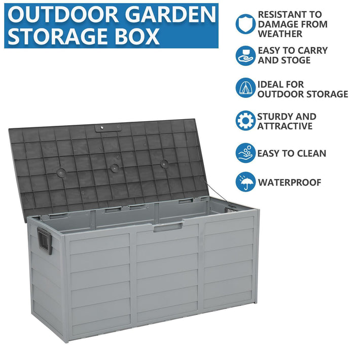 75 Gallon Outdoor Storage Box Rattan Garden Cushion Organizer Patio Deck Cabinet