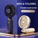 3000Mah Handheld Mini Fan Foldable Portable Neck Hanging Fans 5 Speed USB Rechargeable Fan with Phone Stand and Display Screen