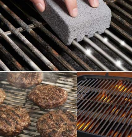 3PCS BBQ Grill Cleaning Brush Brick Block Barbecue Cleaning Stone Pumice Brick for Barbecue Rack Cleaner Kitchen BBQ Tools
