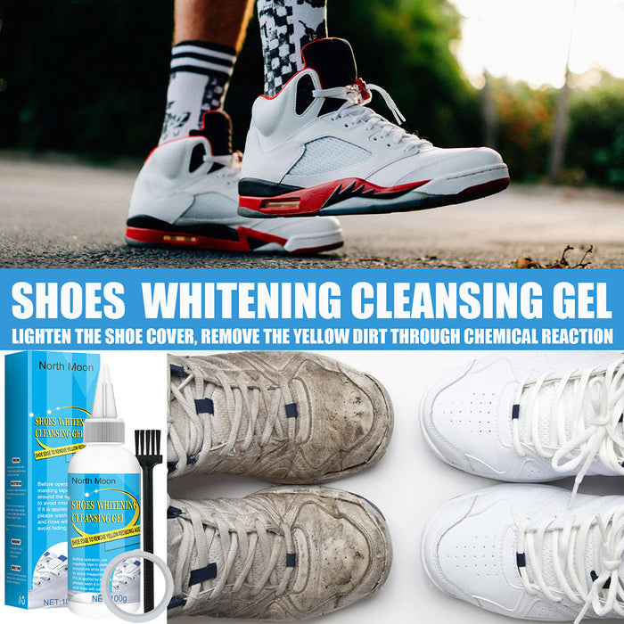30/100Ml White Shoes Stain Polish Cleaner Gel Sneaker Whiten Cleaning Dirt Remover Set with Brush Tape Cleansing Washing Tool