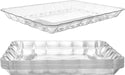 12 Plastic Serving Trays 9X13 Inches Rectangular Disposable Serving Trays and Platters for Parties | Clear Plastic Tray for Food | Trays for Serving Food | Party Platters and Trays (12-Pack)