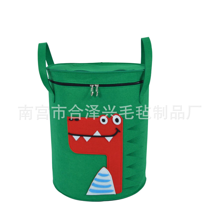 Customizable felt cartoon storage bucket sundry storage basket dirty laundry basket manufacturers wholesale children's toy storage basket