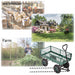 Garden Carts Yard Dump Wagon Cart Lawn Utility Cart Outdoor Steel Heavy Duty