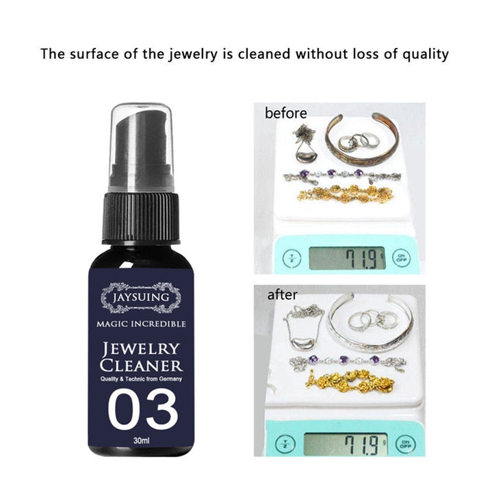 30ML Instant Jewelry Cleaner Spray Jewelry Cleaner Silver Jewelry Necklace Ring Clean Polishing Spray Ring Care Washing Fluid Multi-Function Purpose Cleaner