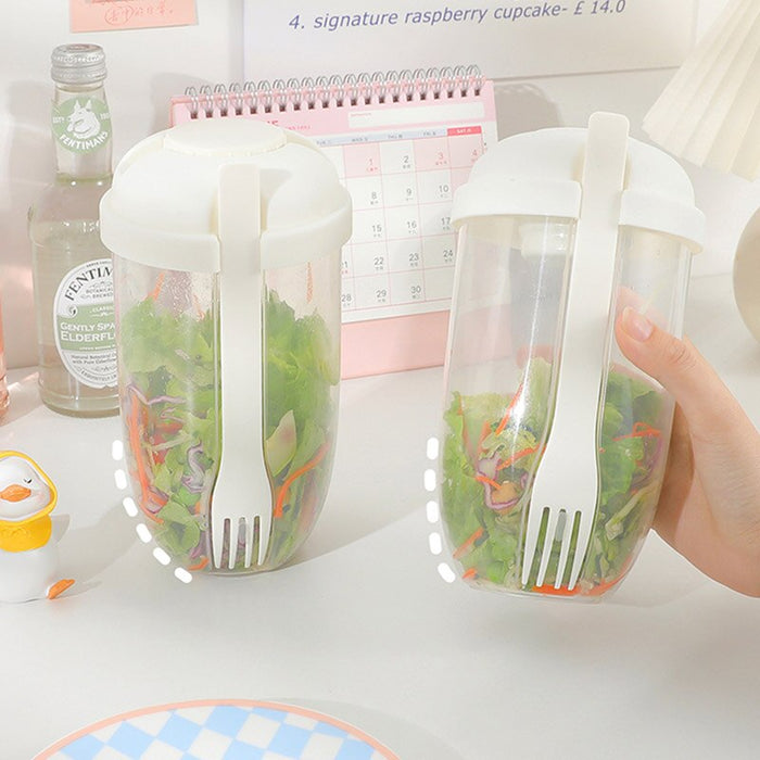 Creative Fresh Salad Cup to Go Container Set with Fork Sauce Cup Portable Picnic Bento Food Box Kitchen Lunch Box Keep Fit