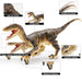 Remote Control Dinosaur Toys Kids RC Electric Walking Jurassic Dinosaur Simulation Velociraptor Toy with LED Light and Roaring