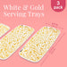 Elegant Plastic Serving Trays for Party (3Pk), 17.5"X6.5" - Gold Serving Tray - Disposable Serving Dishes for Entertaining - Serving Platter, Trays for Serving Food - Dessert Trays for Dessert Table