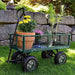 Garden Carts Yard Dump Wagon Cart Lawn Utility Cart Outdoor Steel Heavy Duty