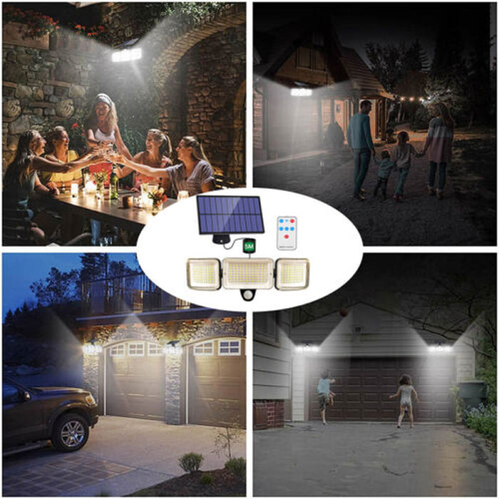 2 Pack Security Solar Lights Outdoor 2500LM LED 6500K Super Bright Motion Sensor
