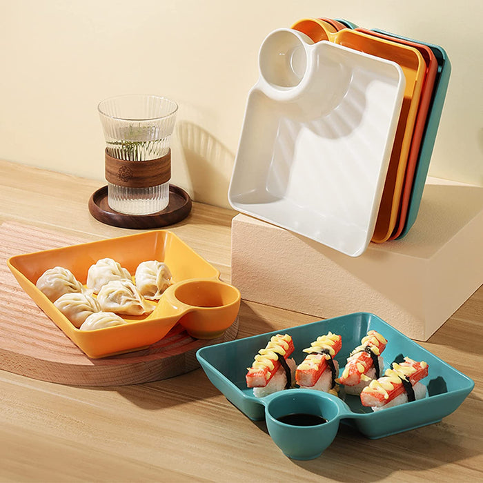 Plastic Serving Platter Set, 4 Pcs 7.3'' X 6.7'' Serving Dishes for Appetizer, Charcuterie, Food, Snack, Dessert, Reusable, Bpa-Free