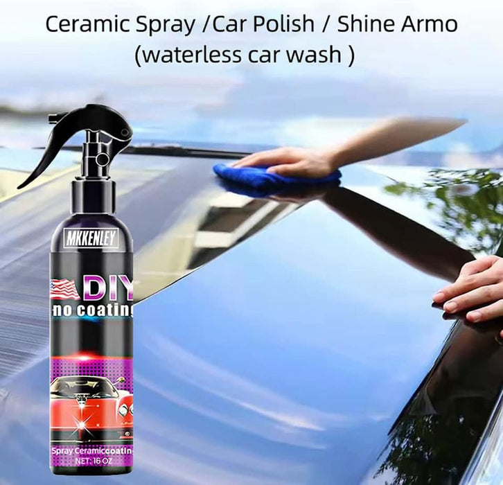 2PCS Nano Ceramic Quick Coat & Ceramic Coating Spray for Car Polish- Waterless Wash & Paint Protection High-Gloss Shine Easy to Apply - 16OZ