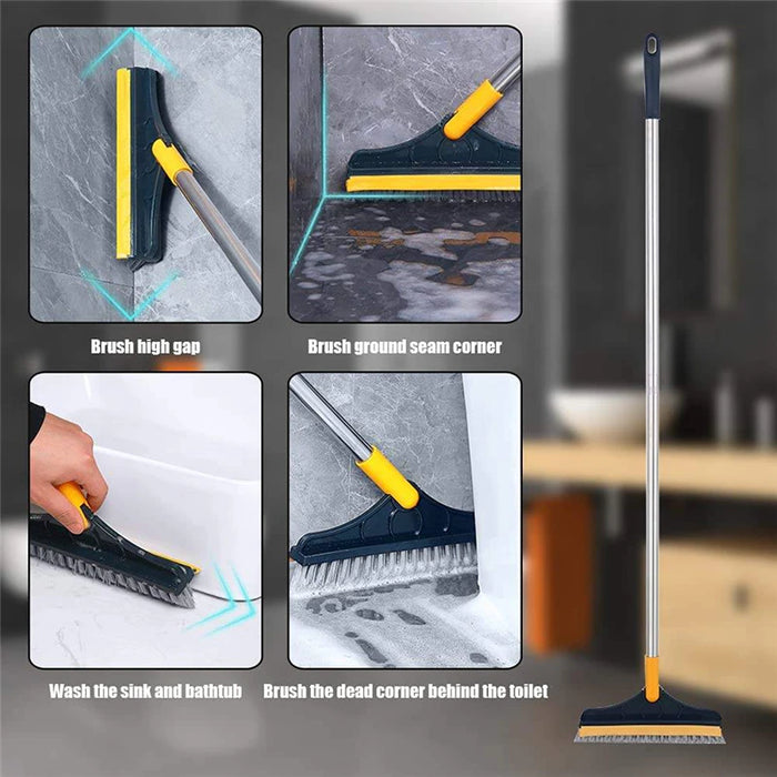 V Shaped Floor Cleaning Scrub Brush 2 in 1 Magic Broom Multifunctional Flexible Mop Foam Scrape Useful Home Bathroom Gadgets