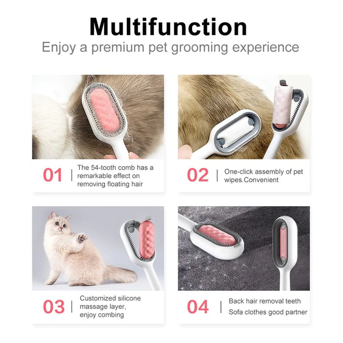 Pet Grooming Brush Cat and Dog General Comb to Remove Floating Hair Sticky Hair Disposable Wipes Pet Cleaning Supplies