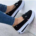 Women Block Shoes Slip on Closed Toe Platform Flat Wedge Casual Lace up Sneakers