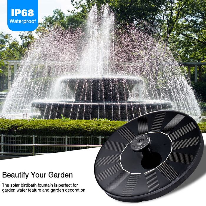 1.4W 210L/H Solar Fountain Colorful LED Lights Swimming Pools Fountain Pump Panel Solar Powered Fountain Garden Decoration