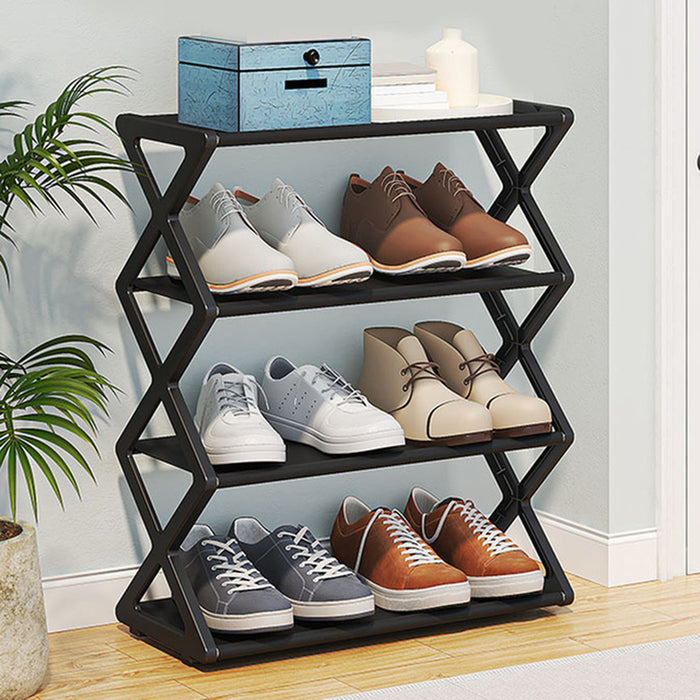 X-Shaped Shoe Rack for Home Multifunctional Steel Assembly Shoecase for Students Dormitory Dustproof Storage Shelf