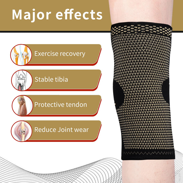 Silicone Knee Sleeve Compression Brace Support Gym Joint Pain Arthritis Relief