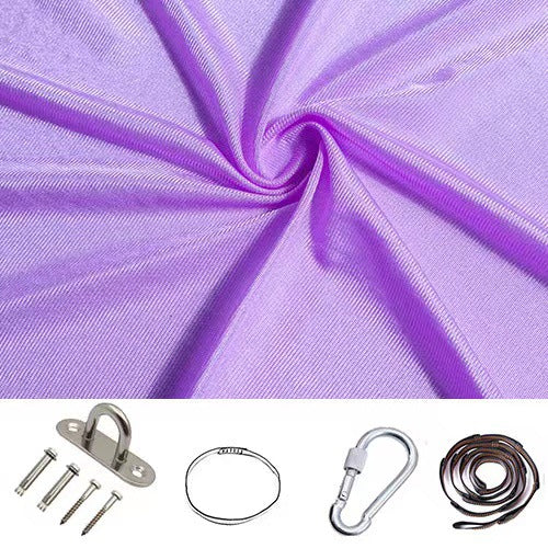 Gradient Color Yoga Flying Hammock Swing Aerial-Yoga Hammock Silk Fabric Extend Yoga Belt & Carabiner & Daisy Chain