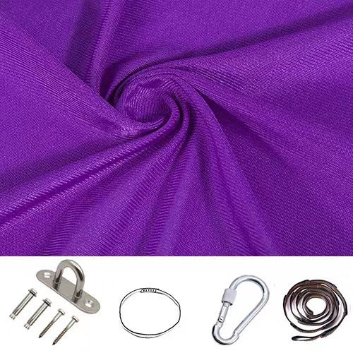 Gradient Color Yoga Flying Hammock Swing Aerial-Yoga Hammock Silk Fabric Extend Yoga Belt & Carabiner & Daisy Chain