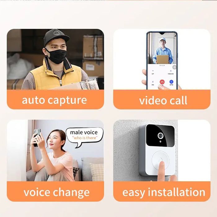 🔥HOT SALE 🔥 -- WIRELESS VIDEO DOORBELL WITH CAMERA Smart Security Made Simple Wifi Wireless Video Doorbell with HD Night Vision Intercom 2.4G Wifi Doorbell Support Battery Powered