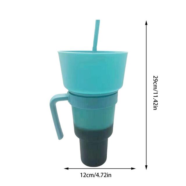 Snack and Drink Cup 2 in 1 Snack Bowl Cup Combo Leakproof Color Changing Stadium Cups Travel Snack Drink Cup for Girls Boys