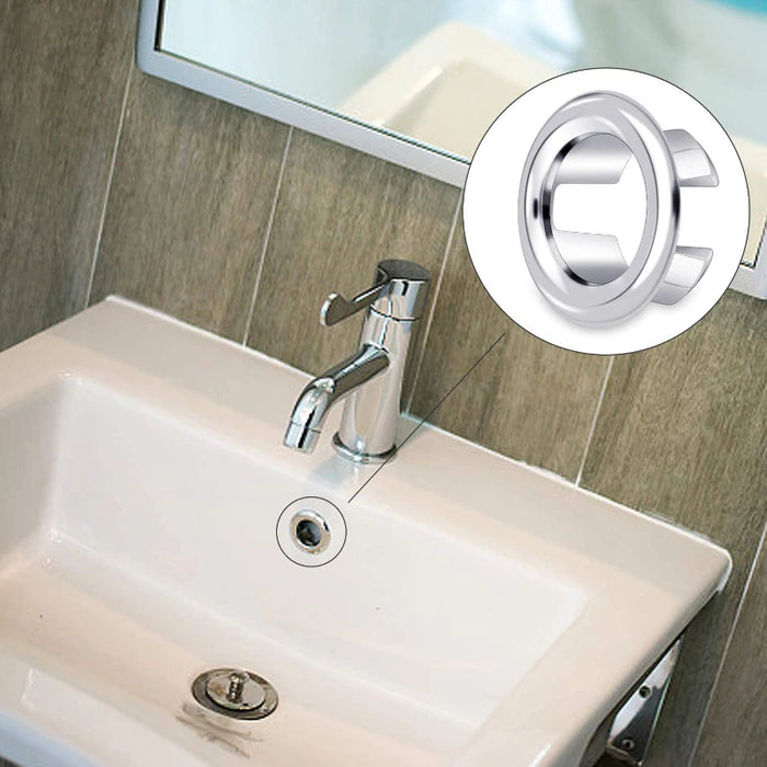 4Pcs Plastic Sink Hole Overflow Cover for Kitchen Bathroom Basin Trim Bath Drain Cap Sink Wash Basin round Overflow Ring Plug