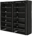 7 Tier Shoe Rack Storage Organizer, 36 Pairs Portable Double Row Shoe Rack Shelf Cabinet Tower for Closet with Nonwoven Fabric Cover, Black