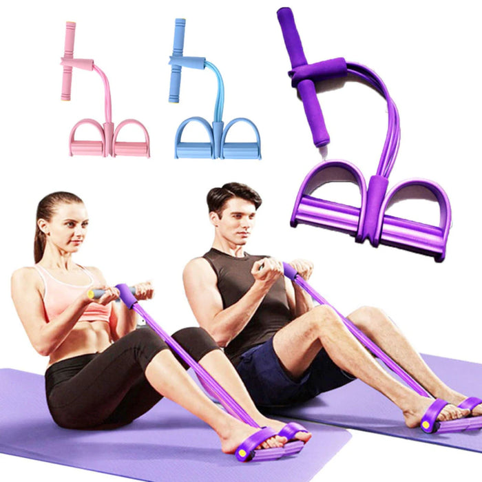 ORIGINAL Fitness Gum 4 Tube Resistance Bands Latex Pedal Exerciser Sit-Up Pull Rope Expander Elastic Bands Yoga Equipment Pilates Workout