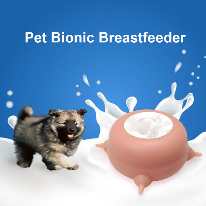 200Ml Kitten Milk Feeder Bionic Silicone Cat Drinker Puppy Bottle Feeder 4 Teats Multiple Kittens Breastfeeding Bubble Milk Bowl