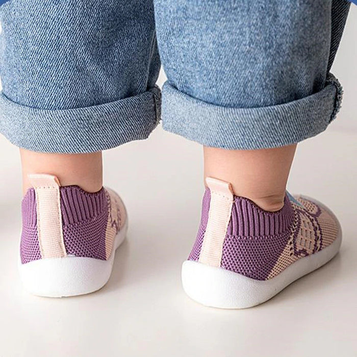 Baby Shoes Anti-Slip Breathable Infant Crib Floor Socks with Rubber Sole for Children Girls Boys Mesh Shoes Soft Bottom Slippers