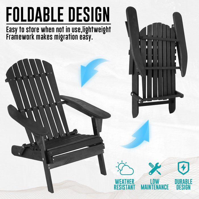 Folding Adirondack Chair Weather Resistant Lawn Chair Poly Lumber Porch Chair