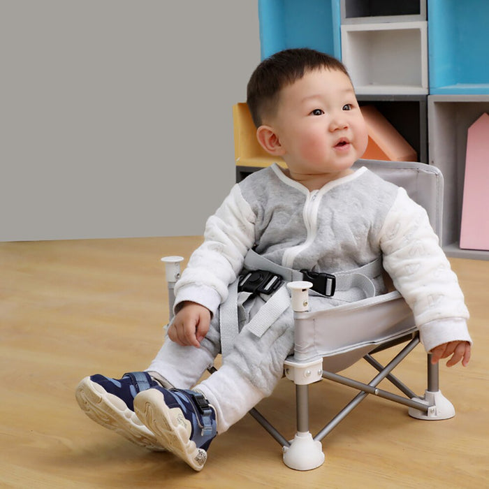 Baby Foldable Portable Dining Chair with Plate Seat Belt Children'S Beach Chair Camping Child Comfortable Feeding Seat Baby